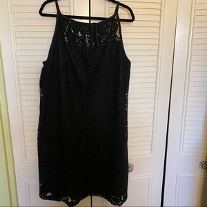 Heavy lace, black, spaghetti strap dress 3x Emma and Michelle